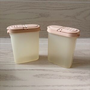 Tupperware 4 1/2" Modular Mates Spice Containers 1846 Beige Lids Lot Flip Top